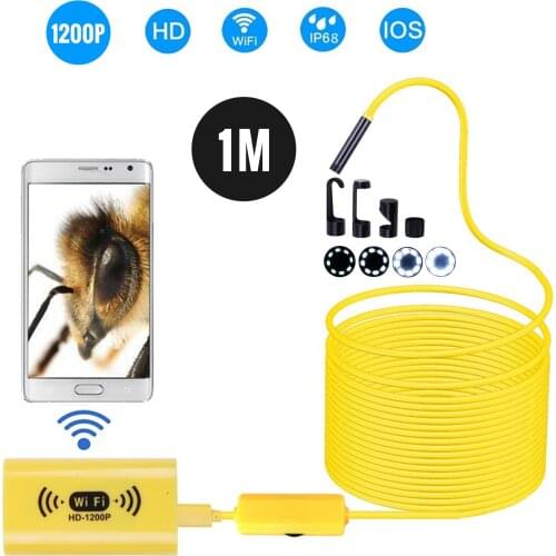 F130 8mm Wireless Endoscope Camera IP68 Waterproof WiFi Inspection 2.0MP HD 8 LED Semi-Rigid Cable Borescope