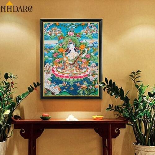 Thangka Buddha Painting Tibetan India Chinese Religion Style Canvas Print Painting Poster Wall Decor Wall Art Home Decor