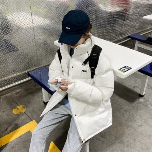 2021 new small padded jacket Korean winter short loose INS net red college style thickened bread padded jacket female tide