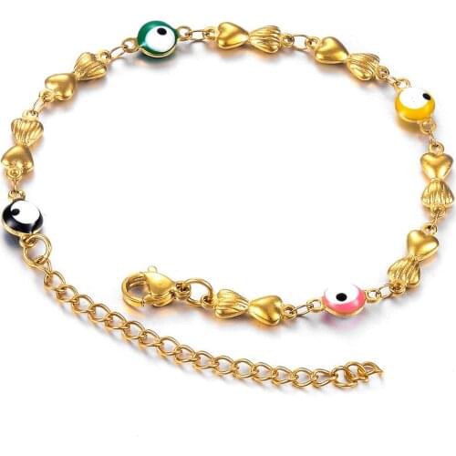 Hot Selling Personality Stainless Steel Bracelet Evil Eye Fashion Ladies Jewelry