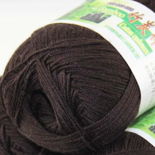 Lot of 1 BallsX50g Color optional Super Soft Natural Bamboo Cotton Knitting Yarn Brown 322-913