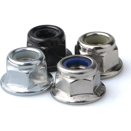 M3 M4 M5 M6 M8 M10 M12 stainless steel 304 DIN 6926 Nylon Lock Flange nut plated steel hexagon nuts with flange 100pcs/lot