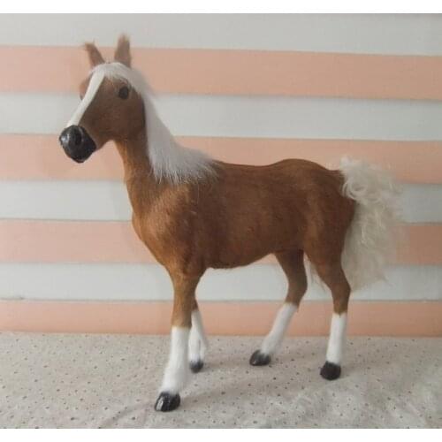Lovely simulation brown horse toy fur& polyethylene horse model horse doll gift about 28x25cm 1977