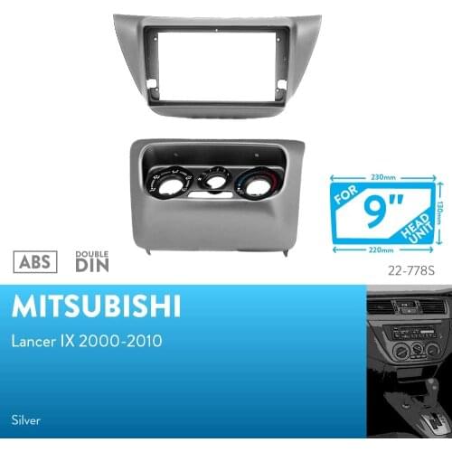 9 inch Car Fascia Radio Panel for MITSUBISHI Lancer 2000-2010 Dash Kit Install Facia Console Bezel Adapter 9inch Plate Cover