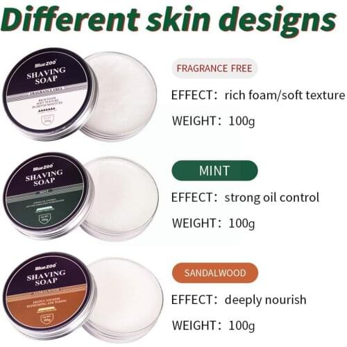 Mens Care Foam Soap Sandalwood Fragrance Mint Odorless Shaving Beard Cream Non-irritating Q5C7