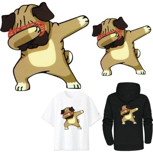 Cool Dog Patch Fusible Iron-on Transfers for Clothing Thermoadhesive Patches on Clothes Diy Textile Stickers Animals Applique