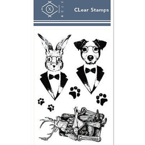 11*16cm Animal attendants Transparent Clear Stamps / Silicone Seals Roller Stamp for DIY scrapbooking photo album/Card Making