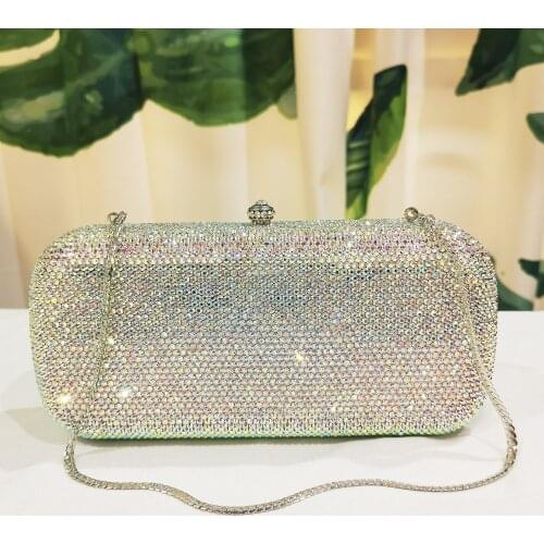 XIYUAN Luxury AB Full Diamond Wedding Purse Best Fashion Small Women Clutch Bags Evening Bag Designer Lady Party Chain Handbag