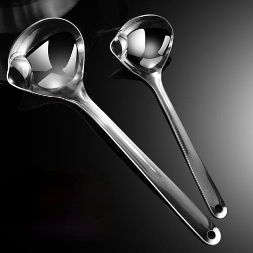 Grease spoon 304 stainless steel oil spill spoon soup separator spoon oil filter household oil removal soup spoon flour sifter