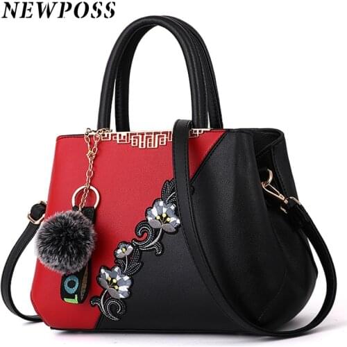 Newposs Embroidered Messenger Bags Women Leather Handbags Bags for Women 2020 Sac a Main Ladies Hand Bag Female bag new