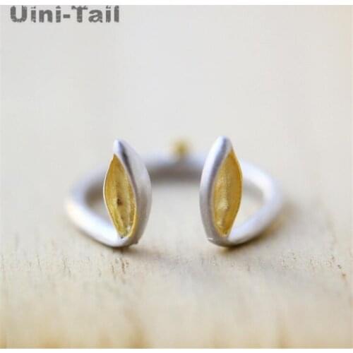 Uini-Tail hot new 925 sterling silver designer original rabbit ears open ring Korean fashion cute sweet student jewelry GN709