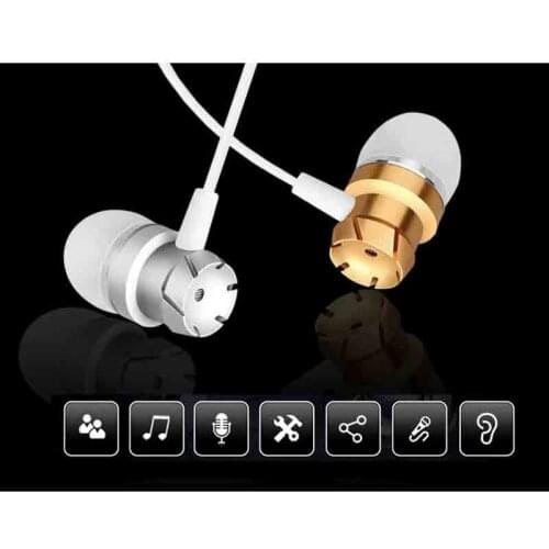 Universal 3.5mm Anti-skid In Ear Metal Stereo Headphone Headset Super Bass Music Earphone Earbuds Wired Earphone