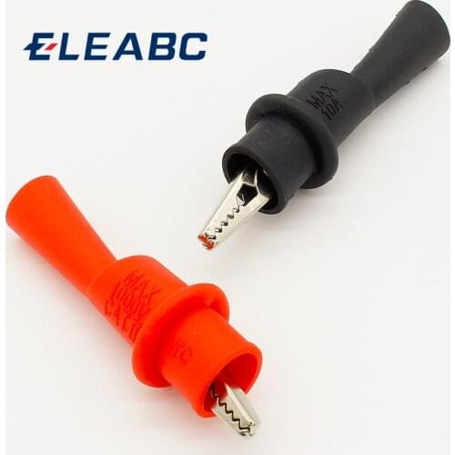 1 Pair Alligator Crocodile Test Clip Clamp For Multimeter Tester Probe New