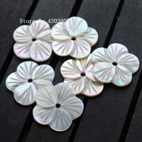 100pcs/lot 23mm Natural 5 Flower cut Mother of Pearl shell for DIY Jewelry SunFlower Cut MOP Pearl shell Beads for Brooch