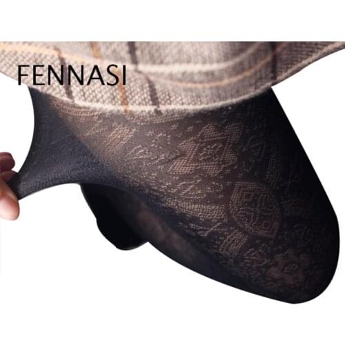FENNASI Vintage Delicate Tights Women Totem Pattern Candy Colors Fashion Slim Pantyhose Sexy Lady Lolita Cosplay Cute Tights