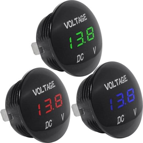 12V-24V DC Voltmeter Car Monitor Motorcycle LED Red Waterproof Voltmeter