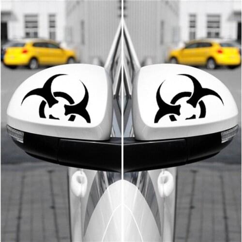 Car Stickers 2PCS Umbrella Corporation Hazard Warning Creative Decoration Decals For Rearview Mirrors Auto Tuning Styling D11