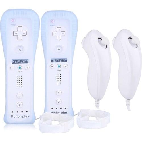 2pcs/set Built in Motion Plus Wireless Remote Gamepad Controller for Nintendo Wii with Nunchuck Remote Controle Joystick Joypad
