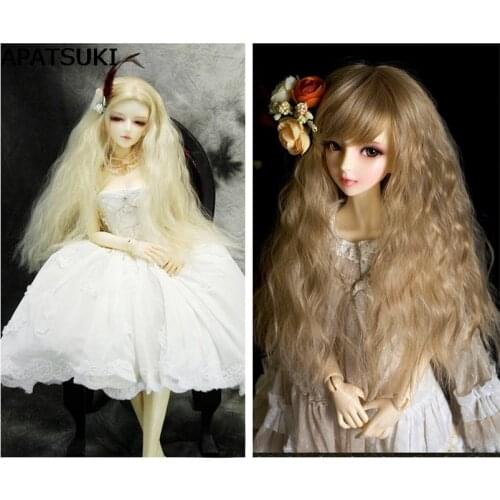 25cm*1m Colorful Doll Wigs DIY Doll Curly Hair Wavy Wigs Brown Khaki Color Hair For 1/3 1/4 1/6 BJD SD doll