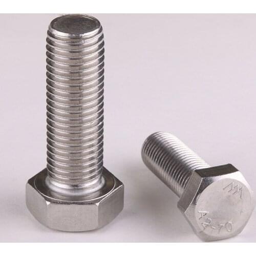 5PCS 304 Stainless Steel Hex Bolts Hex Bolts Whole Tooth Outer Hexagonal M6 * 50