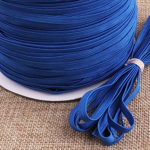 5mm Dark Blue Nylon Flat Elastic Cord Band Elastic Cord Stretch String, Elastic Rope Trim Bracelet rubber band elastic cord band
