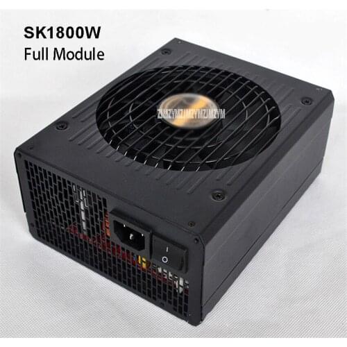 SK1800W 1800W Full Module Power Supply with EMC Support 6 Video Card Fit for Bitcoin Mining Machine PC Output Rated 1800W