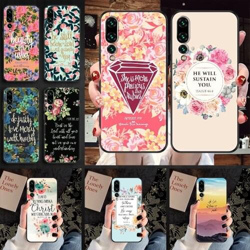 Bible Verse Jesus Christ Christian Phone case For Huawei P Mate P10 P20 P30 P40 10 20 Smart Z Pro Lite 2019 black 3D waterproof