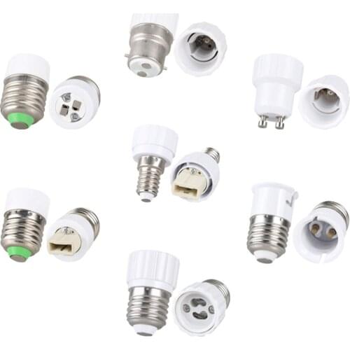 Lamp Base Conversion E27 TO E14 Lamp Holder Converters Socket EU TO E27 Adapter MR16 GU10 G9 B22 E27 E14 E12 Fireproof Material