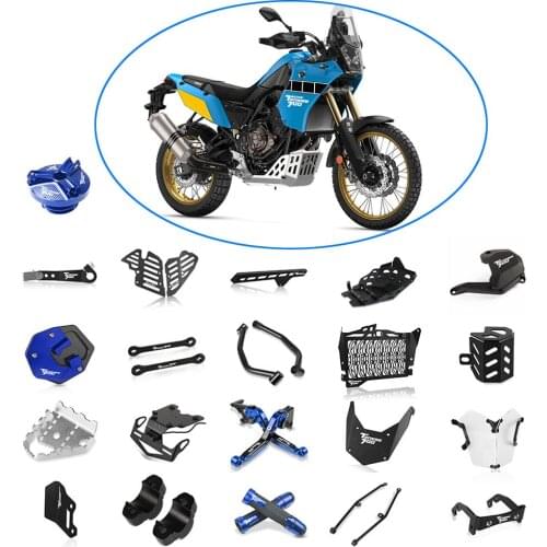 For Yamaha Tenere 700 TENERE700 2019-2021 Motorcycle Accessories Brake Clutch Levers/Radiator Guard/Side Stand Enlarge/Oil Cup