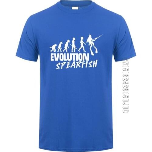Funny Mens T-shirtsEvolution Spearfishing T Shirt Summer O Neck Cotton Spearfish T-shirt Tops Tee Camiseta