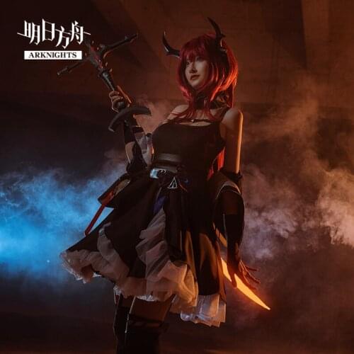 Customize Arknights Six-star GUARD Surtr Cosplay Costumes Women Dress Cute Sexy Clothing Jacket Dress Suit Full Set Halloween