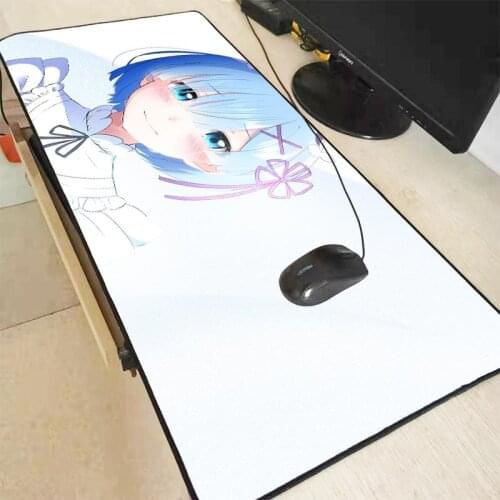 Re Zero Anime Girl Extra Large Xl with Locking Edge Mouse Pad PC Computer Pad Anti-slip Natural Rubber Gaming Mat Player