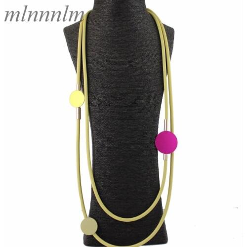 Office Lady Series Women Punk Handmade Multi-Layer Retro Soft Foam Aluminum Necklace Rubber Jewelry
