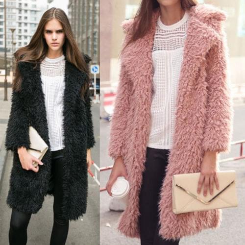 Brand Winter Women Long Sleeve Warm Coats Loose Long Coats Outwears Solid Womens Casual Outwear