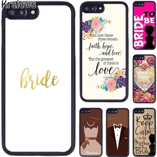 Krajews Personalised Wedding Mrs To Be Bride phone Case For iPhone 7 8 Plus 11 12 Pro X XR XS Max Samsung S7 S8 S9 S10