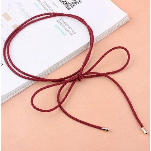 Popular Vintage PU Leather Braid Waist Belt For Dress Belt Cummerbunds For Women Girls String Waistband Knitted Strap SE54