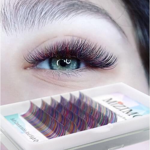 2021 New Color Grafting White Purple Pointed False Eyelashes Soft And Natural Extension Makeup Tool 8-15mm0.07/0.1mmC/D