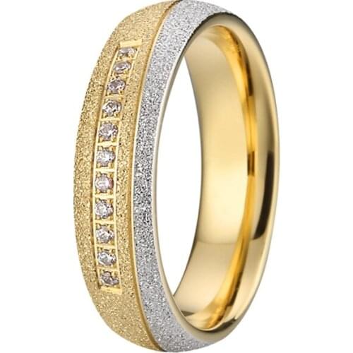 Unique 2019 Wedding Rings bicolor 316L stainless steel female jewellery rings for women