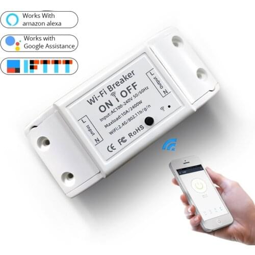 DIY WiFi Smart Light Switch Universal Breaker Timer Smart Life APP Wireless Remote Control Works with Alexa Google Home