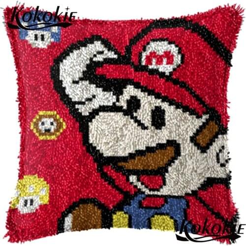 Latch hook rug pillow kits cartoon counted cross stitch kits for embroidery carpet DIY needlework cushion Patchwork Pillowcase