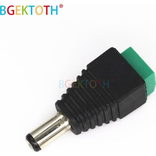 1 pcs DC Power male Connectors Plug 5.5 x 2.1mm Jack Adapter Connector for Led Strip Light 3528 5050 5630 5730 Black