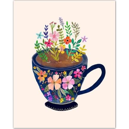 5D DIY Diamond Embroidery Coffee Cup Full Round Diamond Painting Cross Stitch Full Square Diamond Mosaic Rhinestones Home Decor