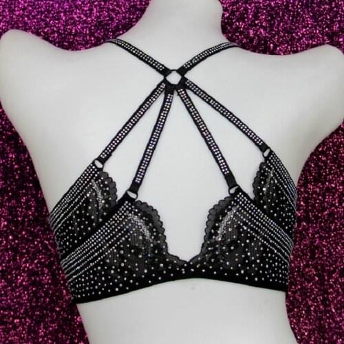 Front Closure Bra Sexy Beauty Backless Push Up Bras Rhinestone Wireless Underwear Women Bralette for Women and Girls