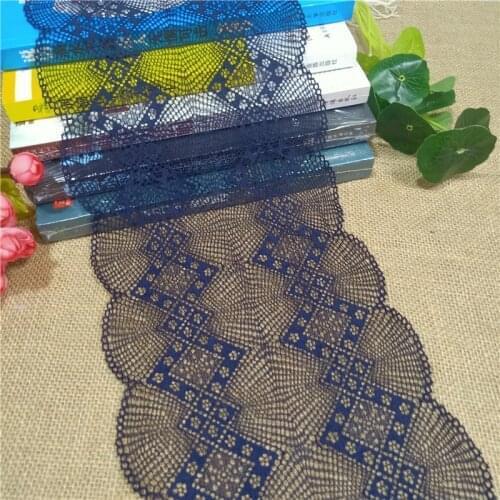 E2713-1*18CM Lace elastic lace fabric ribbon for fabric wedding elastic lace decoration white large