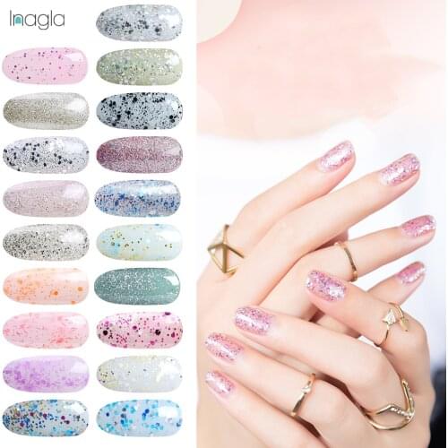 Inagla 8ml Shining Glitter Bling Pearl Paint Gel Lacquer Nail Art Soak off UV LED Gel Lacquer Gel Nail Polish Manicure Varnish
