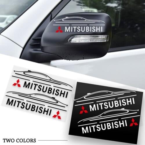 Creative Car Door Handle Sticker Rear View Mirror Decal For Mitsubishi Pajero 4 Colt Galant 8 Lancer X Outlander 10 Asx Carisma