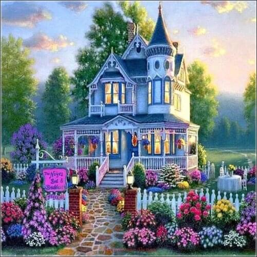 Counted Cross Stitch Kits Needlework - Crafts 14 ct Aida DMC Color DIY Arts Handmade Home Decor - Cottage Villa Garden