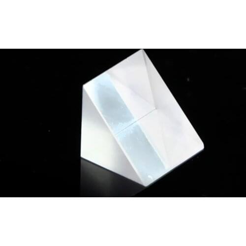 50MM Optical Glass Triangular Spot Isosceles Right Angle K9 Material Right Angle External Reflection Coated with Aluminum Film