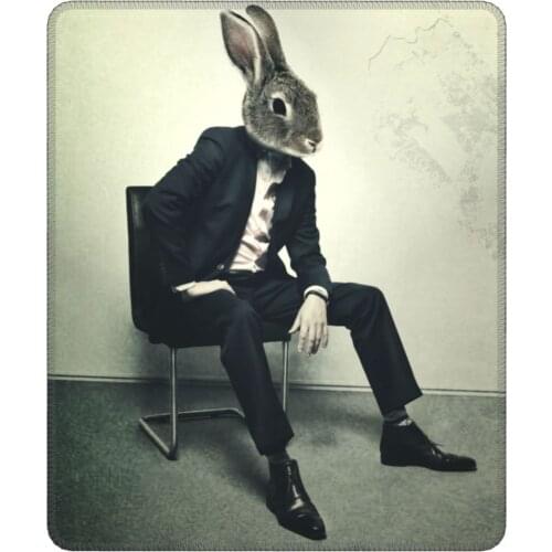Stylish Rabbit Novelty Mouse Pad Rusty Lake Game with Locking Edge MousePad Rubber PC Table Decoration Cover