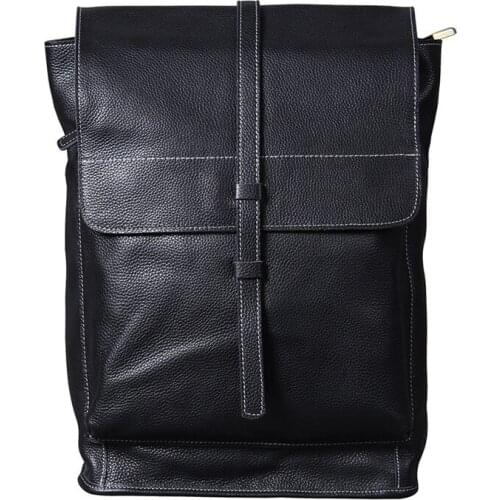 Bag Men Backpack Retro Leather Laptop Backpack Computer Bag Male Casual Crazy Horse Leather Schoolbag First Layer Cowhide Simple